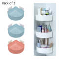 Plastic Wall Mount Triangle Shape Corner Shelf Basket Shower Caddy Rack Storage Shelves Shampoo Holder for Bathroom Kitchen. 