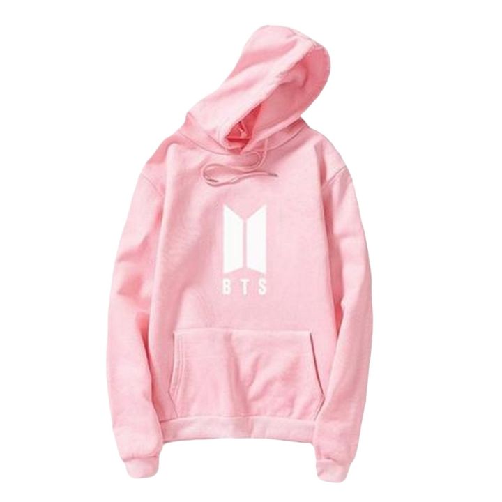 BTS Baby Pink Hoodie Pocket Drawstring Hooded Casual Pullover Daraz.pk