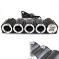 4in1 Car Cigarette Lighter Splitter Plug Adapter Charger Socket DC 12V/24V Doul USB Multi Socket Power Charger Adapter. 