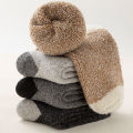 Socks Cold-resistant Soft Solid Patchwork Men Fleece Socks. 