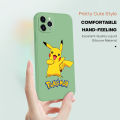 Hontinga for Infinix Hot 10 Play Case Cartoon Pikachu Phone Case Pocket Monster Pokemon Square Liquid Silicone Cases Full Cover Camera Shockproof Protection Case. 