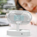 DoomHot Rechargeable Fan Double-Head Fan Desktop Electric Fan Mute Strong Wind Fan Fold-able Adjustable Washable Fan Telescopic Fan 3 Speeds USB Rechargeable Fan Portable Table Fan Folding Fan for Office Car. 