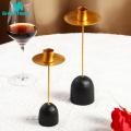 Green Home Desk Candlestick Simple Shape Wide Platform Candle Holder. 