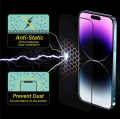 iPhone 13 Pro Max Anti Static Anti Fingerprint Clear Tempered Gaming Glass Protector with Anti Dust Metal Grill Smoother More Durable. 