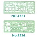 1:100 and 1:200 Double Scale Template Architect Combination Multi Design Stencil Symbols Technical Drafting Drawing No.4323/4324. 