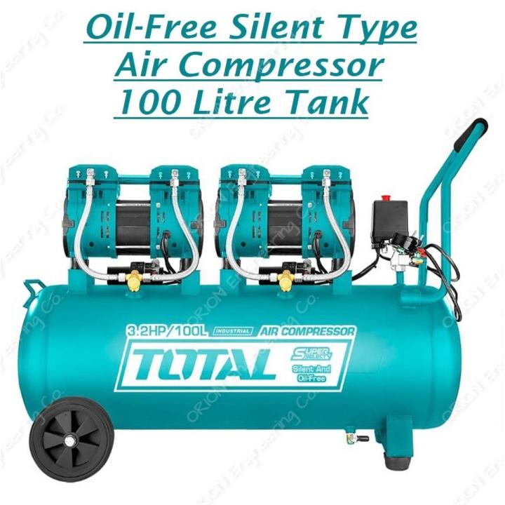 TOTAL Oil Free Air Compressor - 100 Litre - 3.2 HP - Silent Type - TCS2241008