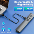 1 PCS 2-In-1 USB Type C Presentation Clicker Rechargeable Wireless Presenter Remote Plastic Clicker for PowerPoint Presentations. 