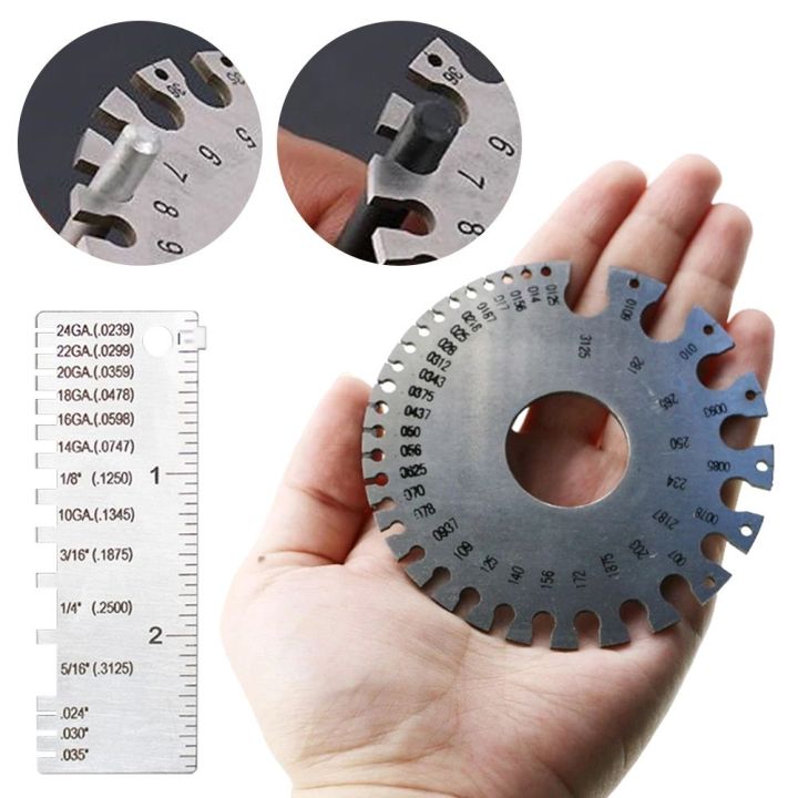 New Stainless Steel for Non-ferrous Wire and Metal Round Diameter Gage Thickness ruler 0.3125"-0.007" Scale Thickness Measuring Gauge