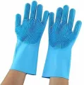 Magic Dishwashing Cleaning Sponge Gloves Reusable Silicone Brush Scrubber Gloves Heat Resistant for Dishwashing Kitchen Bathroom Cleaning Pet Hair Care Car Washing. 