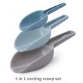 Scoop Set of 3, Multi-Purpose Plastic Kitchen Scoops Bar Scooper for Canisters, Flour, Powders, Dry Foods, Candy, Pop Corn, Coffee Beans. 