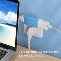 3-in-1 Rotatable Extension Plug Adapter - 360° Multi-Plug Ultra-Thin Socket Converter, Foldable Wireless Charger Plug, Slim Power Outlet Adapter, 2-Prong, 10A, 2500W for Home, Office, Travel, Compact Wall Socket, Narrow Slot Expansion, Portable Adapter. 