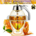 Honey Dispenser with Stand Honey Container, Syrup and Sugar Jar Pot, No Drip Honey Dispenser with High Capacity. 