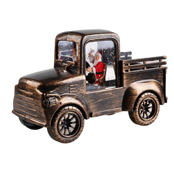 Christmas Car Lantern Unique Vintage ABS Adorable Santa Claus LED Truck for Home Decor
