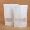 9x14cm White Kraft paper stand up Pouches food Grade 100pcs/Lot. 