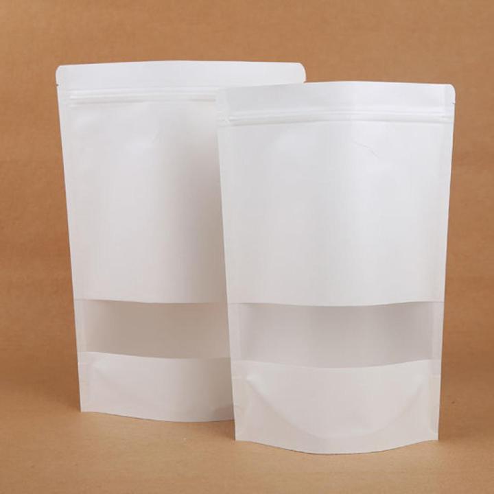 9x14cm White Kraft paper stand up Pouches food Grade 100pcs/Lot