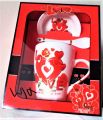 Beautiful Gift Pack Coffee Cup / Tea Mug with Spoon & Cupcap Lovely Red Heart Print. 