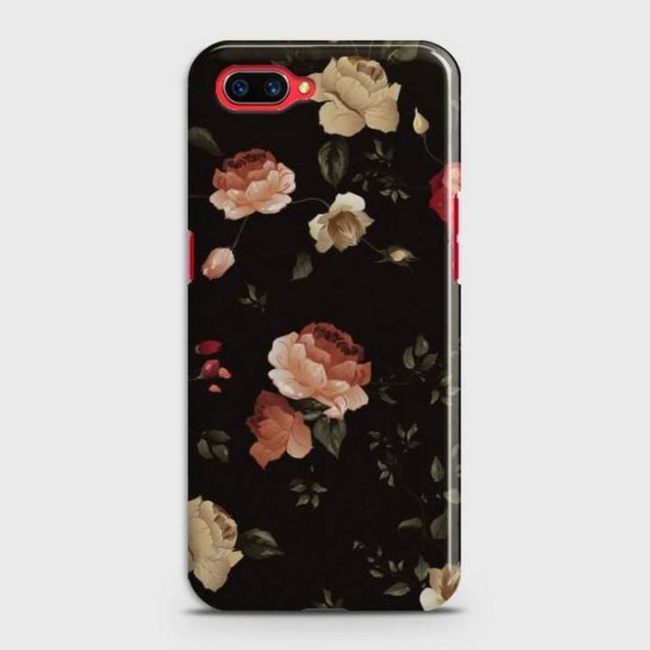 Oppo A3S Cover - SkinLee HQ Hard Case - Dark Rose Vintage Flowers - SKINLEE-241-1-317-199