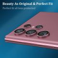 Samsung Galaxy S22 Ultra Camera Lens Protector, 9H Tempered Glass Camera Cover Screen Protector Metal Individual Ring for S22 Ultra 5G 2022 Release (Burgundy). 