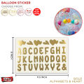 1 Pc Sheet Balloons Sticker For Balloon Decoration, Glitter Cursive Alphabets Letters, Numbers & Shapes Stickers Self Adhesive Script HBD, Anniversary & Custom Name Stickers For Scrapbooking Balloons Decoration & DIY Crafts Making Party Suppli. 
