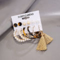 Fashion Gold Hoop Earrings Set Women Pearl Hoop Earrings Oversize Metal Circle Punk Earring Fashion Jewelry. 