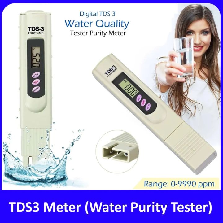 Digital TDS-3 Water Purity Tester | High Accuracy TDS & Temperature Meter | LCD Display | Portable & Easy to Use