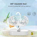 DoomHot Rechargeable Fan Double-Head Fan Desktop Electric Fan Mute Strong Wind Fan Fold-able Adjustable Washable Fan Telescopic Fan 3 Speeds USB Rechargeable Fan Portable Table Fan Folding Fan for Office Car. 