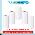 Mini Printer Paper Roll For Printing Self Adhesive Printing Paper - Thermal Paper & Sticky Paper - For Portable Bluetooth Mini Pocket Printer - For Printing Photos/ Pictures/ Office Receipt/ Labels/ Note/ QR Code/ Labels/ Memo. 