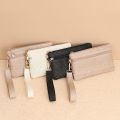Cute Straw Wallet Mini Double Zipper Coin Purse Change Pouch for Lady Women Girls. 