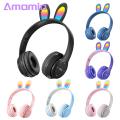 Amamia Wireless Headphone Intelligent Noise Reduction Wireless Bluetooth-compatible Rabbit Ears Headphones. 
