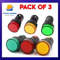 Pack of 3 Yellow Green Red 22mm