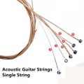 KOKKO Acoustic Guitar Strings E-1st B-2nd G-3rd D-4th A-5th E-6th Single String Stainless Steel Wire Guitar Replacement Parts. 