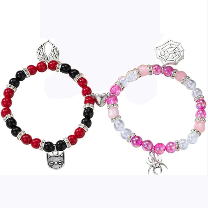 RelaxHazbin Angle Bracelets for Couples Best Friend His and Her Anime Merch Cosplay Matching Bracelets Gifts for Women Men
