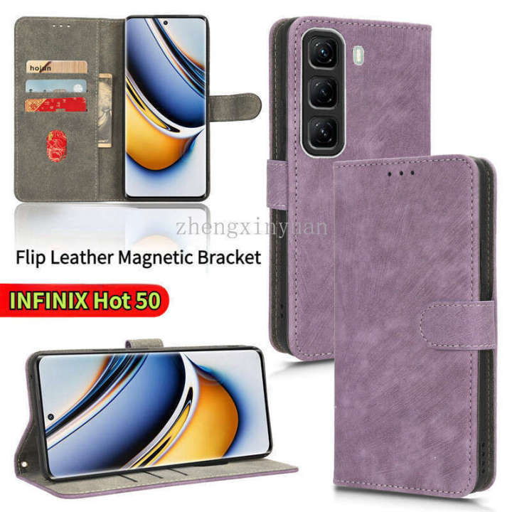 Casing Infinix Hot 50 Pro Plus Hot50ProPlus Hot50Pro 4G 5G 2024 Phone Case Flip Leather Magnetic Bracket case For Hot50 Hot50Pro 50Pro 50Pro Shockproof Back cover