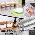 Aluminium Sheet Self Adhesive Oil-proof Waterproof Aluminum Foil Sticker Roll for Stove Cabinet Wall DIY Wallpaper - 40x200 cm. 