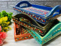 Fine Hand Painted Truck Art Wooden Tea Serving Tray, Wood Serving Tray Tea Coffee Food Platter Home Decoration Serving Tray, Decorative Truck Art Rectangular Serving Tray with Handle 12 x 8 inches" - Royal Art. 
