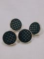50Pcs of XOXO Shrank Buttons For Coat-KISS Buttons For Formal Wear-Alloy Kundi Button For Coat - Black Coat Buttons. 