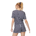 Nasty Gal Black Jersey Gingham Pajama Short Scrunchie 3-Piece Set - Trendy And Comfortable Loungewear Ensemble For Stylish Relaxation. 