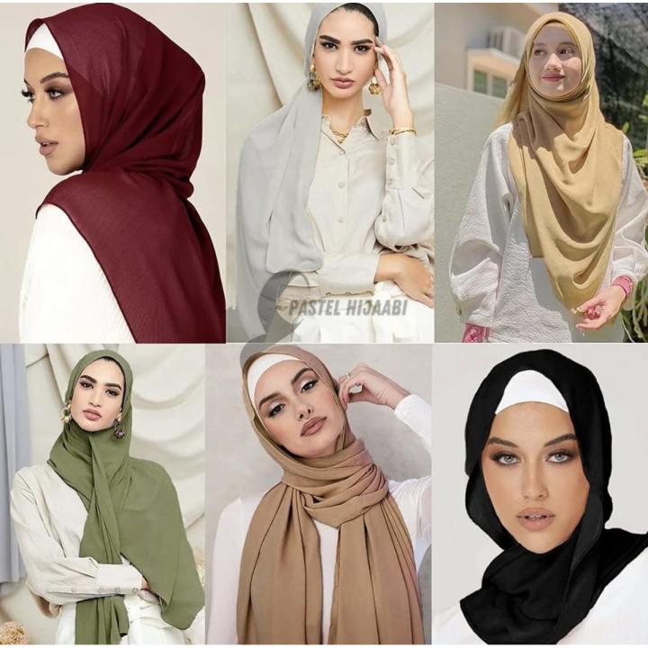 Georgette Shiffun Hijab Georgette Scarf Chiffun Scarf Solid Colours Hijab Scarf For Girls Hijab Scarf- Sale Price
