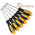 1Set Cr-V Torx Screwdriver Set with Hole Magnetic T5-T10 Screw Driver Set Kit for Telephone Repair Hand Tool Set. 