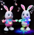 Rabbit Dancing and Singing Electronic Bunny Playing Drum with LED Lights Perfect Musical Animal Toy Dancing Rabbit with Music Flashing Lights Dancing Toys for Kids. 