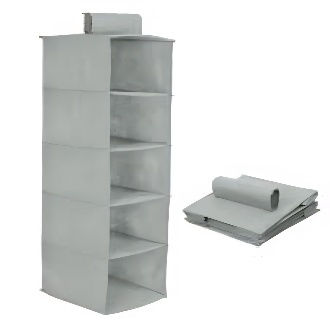 Hanging Closet Storage Organizer – 5/6 Layer Foldable Wardrobe Shelf