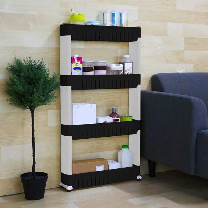 Premium%204%20Layers%20Storage%20Organizer%20Smart%20Rack%20In%20Multicolor,%20True%20High%20Quality%20Plastic,%20Moving%20Wheels,%20Hanging%20Hooks,%20Multi%20Purpose%20Space%20Saver%20Rack%20(Dimension%20Length%2047cm%20Hight%2096.5cm%20Width%2017cm)%20-%20Image%202