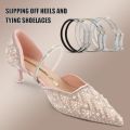Shiny Rhinestone Elastic Shoe Ankle Straps Strap Detachable Lazy Shoelaces Shoes Fixing Strap Decorations Woman Anti Falling Heel Non-Slip Belt High Heels Anti-Loose Shoelace. 