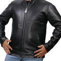MENDER Black Leather Jackets for Men – Plain – GCI-BLK - Cowhide - Genuine Leather. 