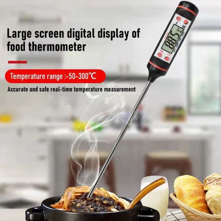 Electronic Pen Type Digital Food Probe Thermometer Sensor for BBQ Barbecue Cooking Baking Measure The Temperature of Oil Milk and Roast Meat Kitchen Accessories