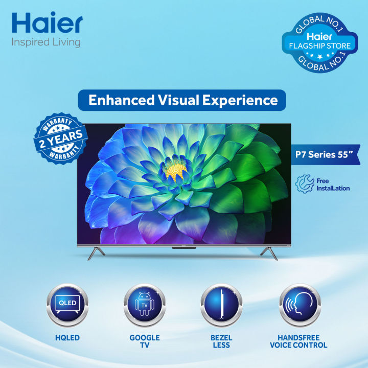 Haier 55" HQ LED / TV P7 Series / H55P7UX (4K UHD Google TV + Certified Android Smart + Ultra Slim) / Haier Warranty + Free Professional Installation by Haier