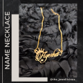 Gold Plated Name Necklace - Ayesha Name Necklace. 