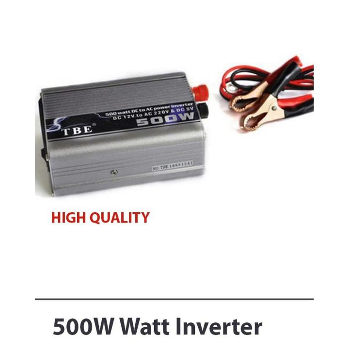 DC 12V to AC 220V Power Inverter - 500W - Silver