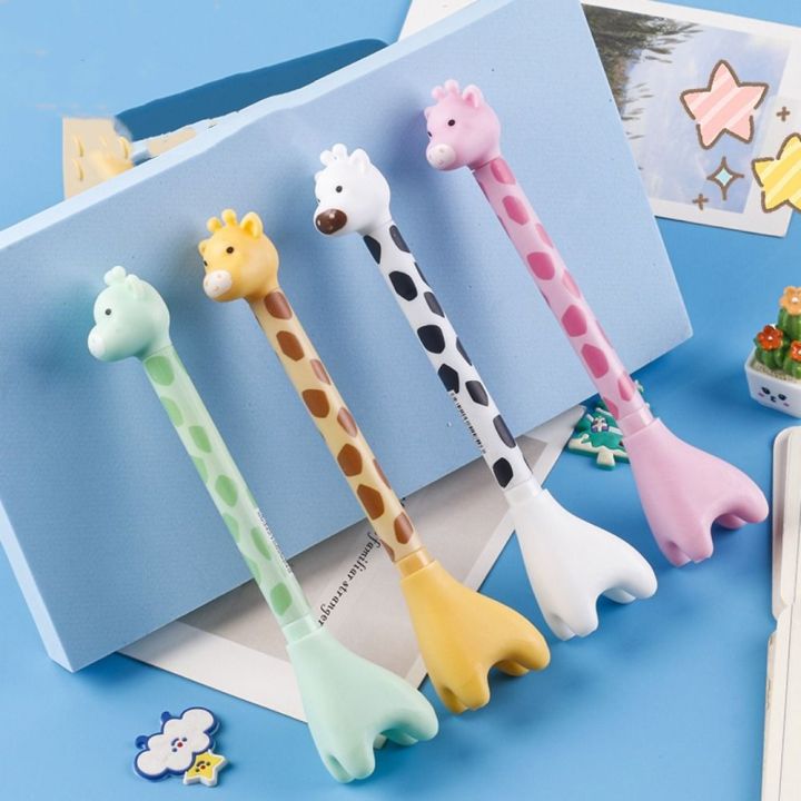 Stationery Kawaii Standing Giraffe Pen Funny Pretty Aesthetic Giraffe Gel Pen 0.38mm Creative Cute Writing Pen School Office Supply