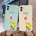 chenyyka for vivo Y20S M Case Cartoon Cute SpongeBob New Design Side Square Edge Protect Softcase Thin Pattern Silicone Casing Full Lens Cover Camera Shockproof Cases. 